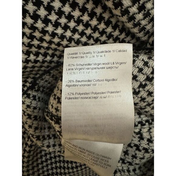 Escada Black & White Houndstooth Scoop Neck Wool Sheath Dress Size Med Designer - Picture 14 of 14